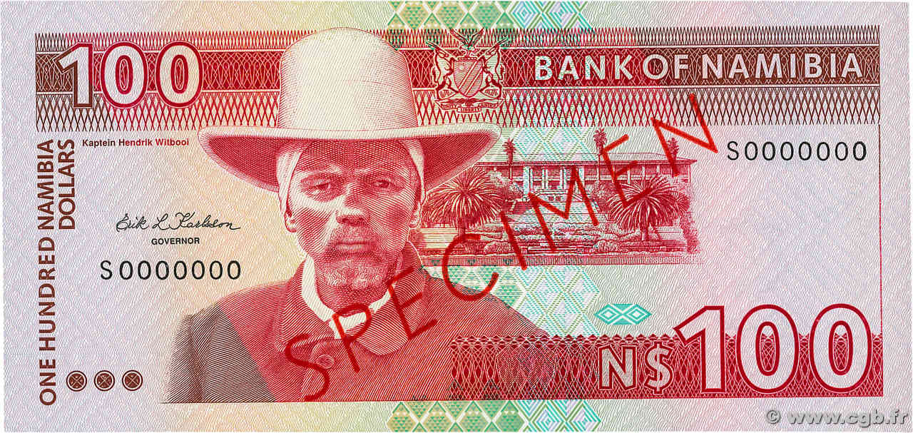 100 Namibia Dollars Spécimen NAMIBIA  1993 P.03s ST