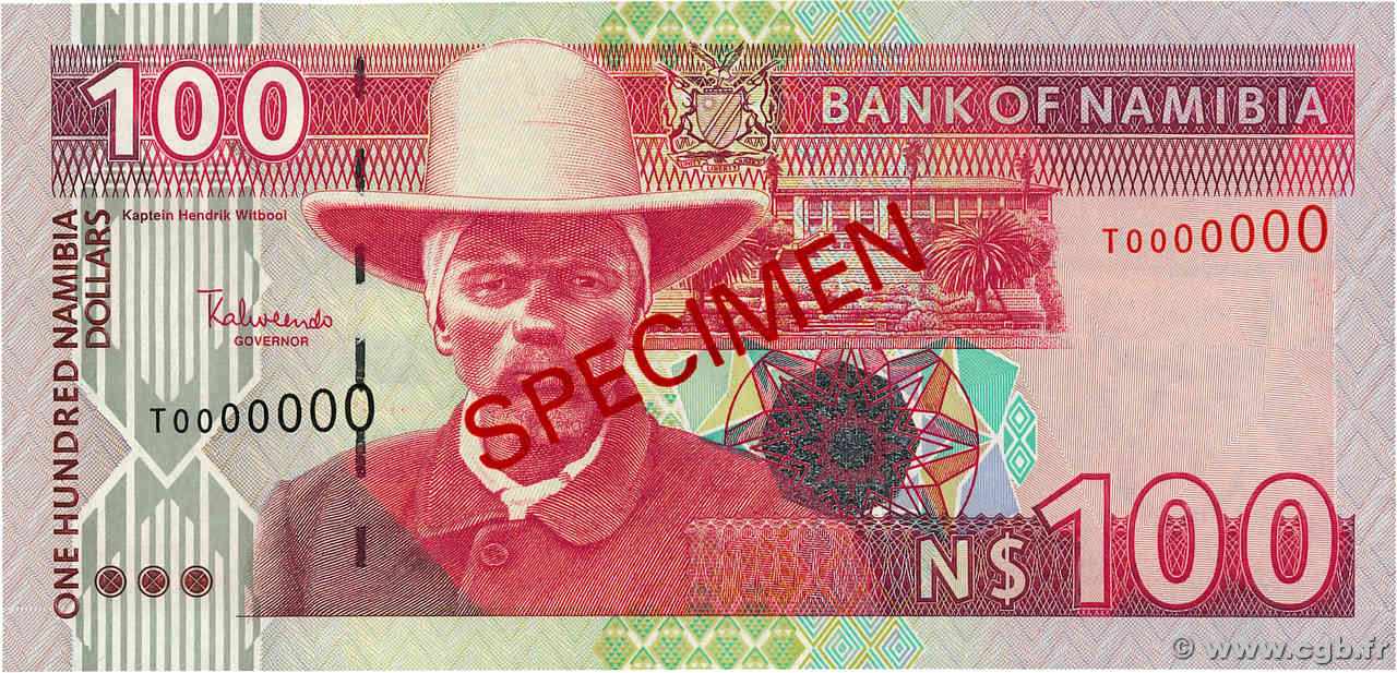 100 Namibia Dollars Spécimen NAMIBIE  1999 P.09as NEUF