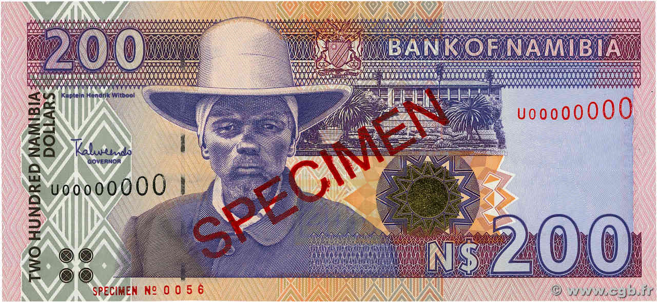 200 Namibia Dollars Spécimen NAMIBIA  2003 P.10bs q.FDC