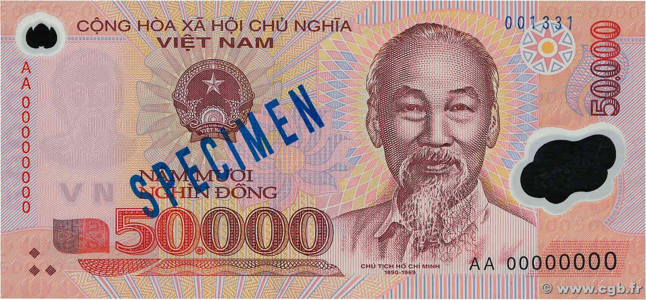 50000 Dong Spécimen VIETNAM  2003 P.121s ST