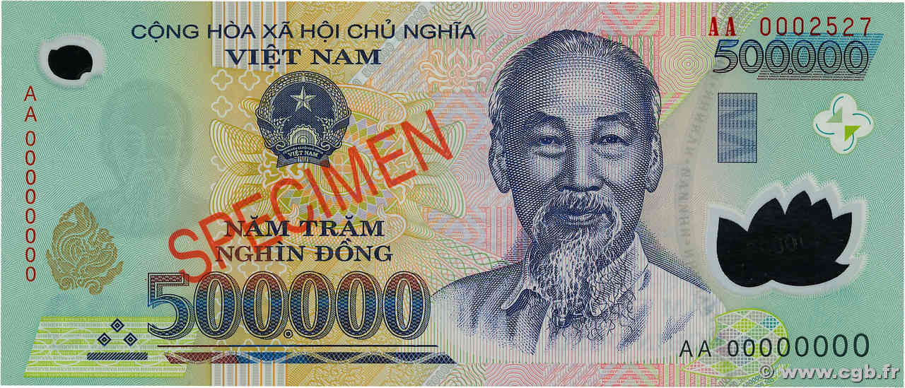 500000 Dong Spécimen VIETNAM  2003 P.124s FDC