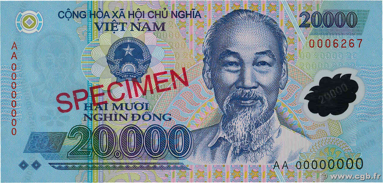 20000 Dong Spécimen VIETNAM  2006 P.120s UNC