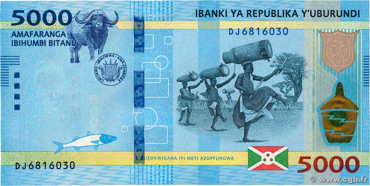 5000 Francs BURUNDI  2018 P.53 UNC