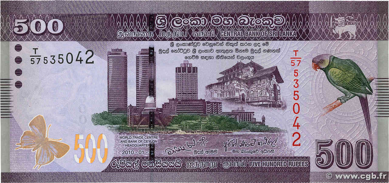 500 Rupees SRI LANKA  2010 P.126a UNC-