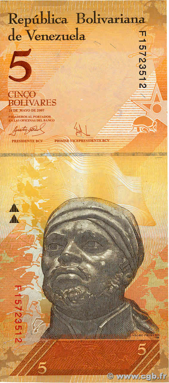 5 Bolivares VENEZUELA  2007 P.089a NEUF