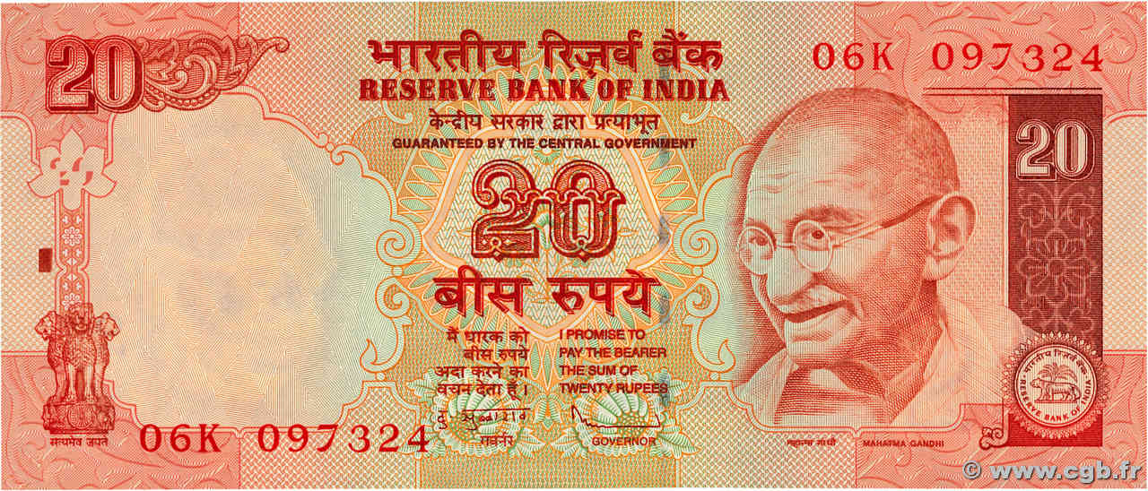 20 Rupees INDIEN
  2011 P.096m fST+