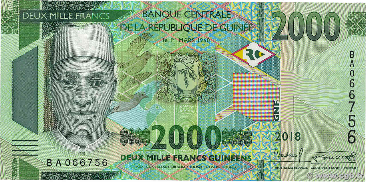 2000 Francs GUINEA  2018 P.48A ST