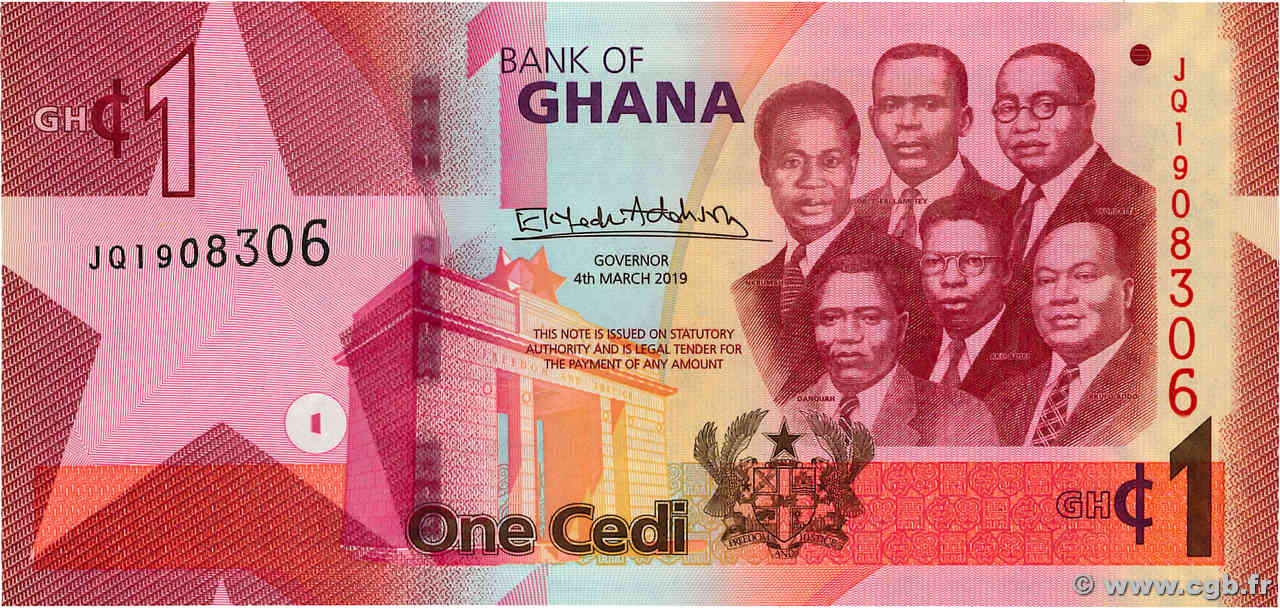 1 Cedi GHANA  2019 P.45 NEUF