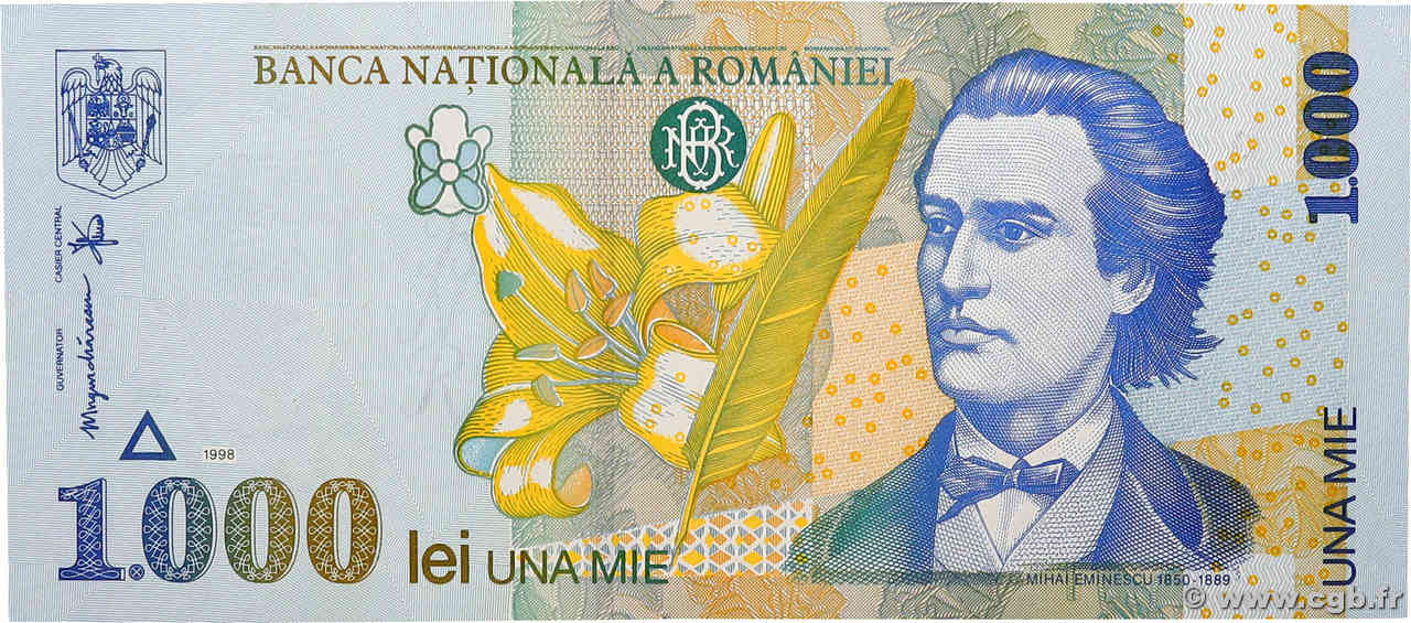 1000 Lei ROMANIA  1998 P.106 UNC