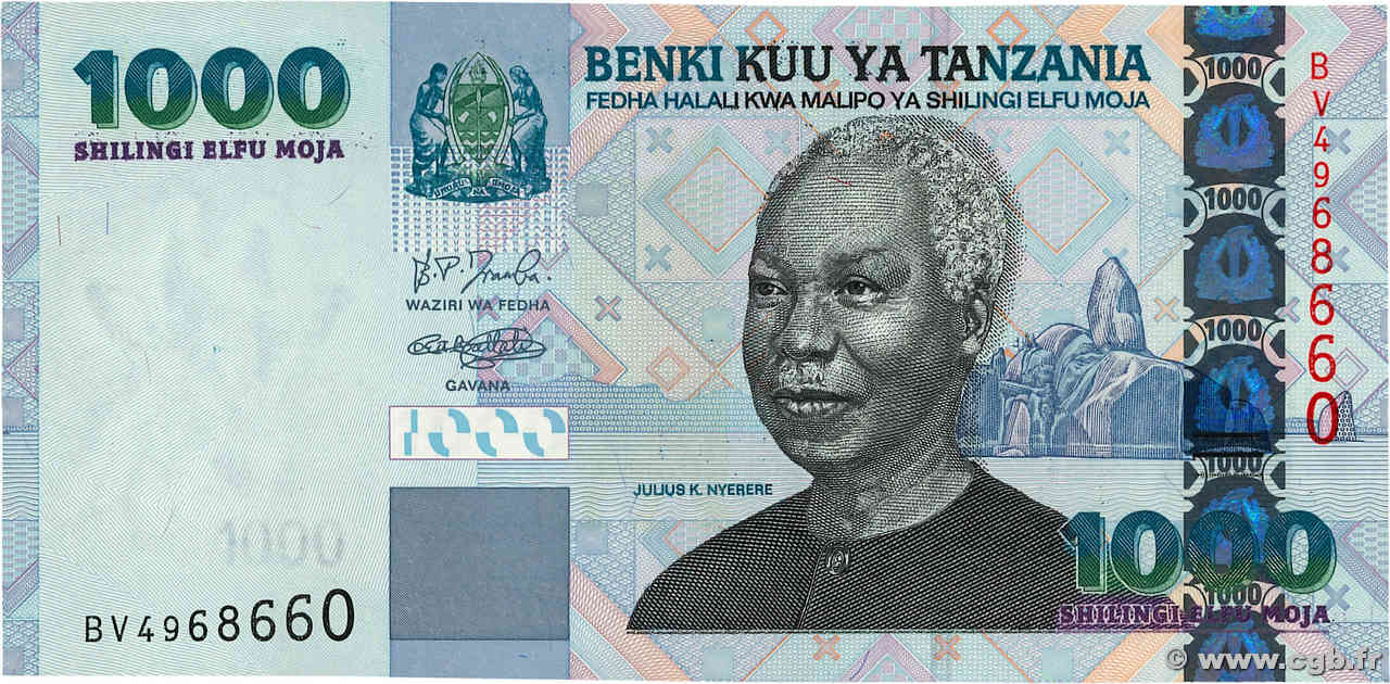 1000 Shilingi TANZANIA  2006 P.36b SC