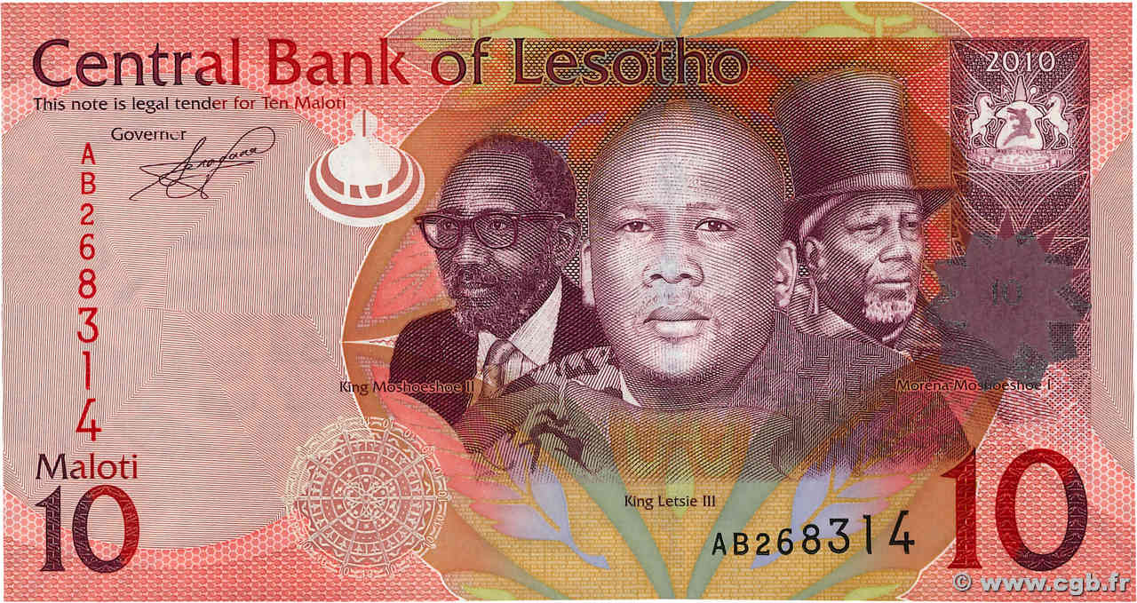 10 Maloti LESOTHO  2010 P.21a
 FDC