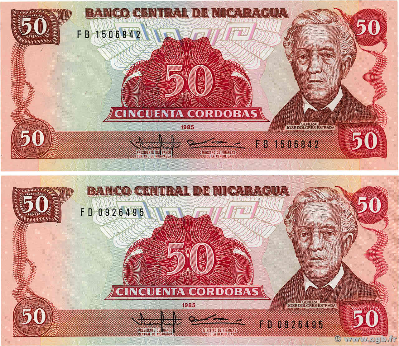 50 Cordobas Lot NICARAGUA  1985 P.153 NEUF