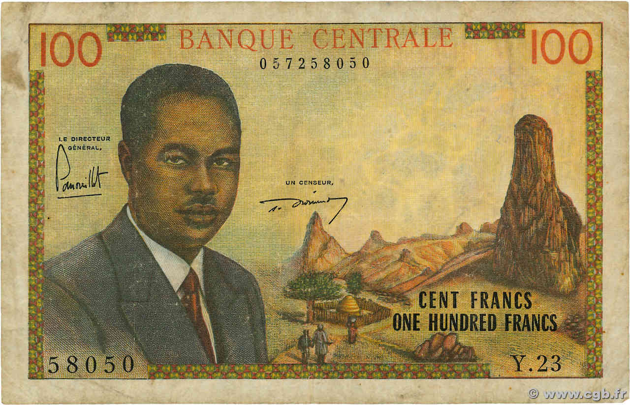 100 Francs CAMERúN  1962 P.10a BC