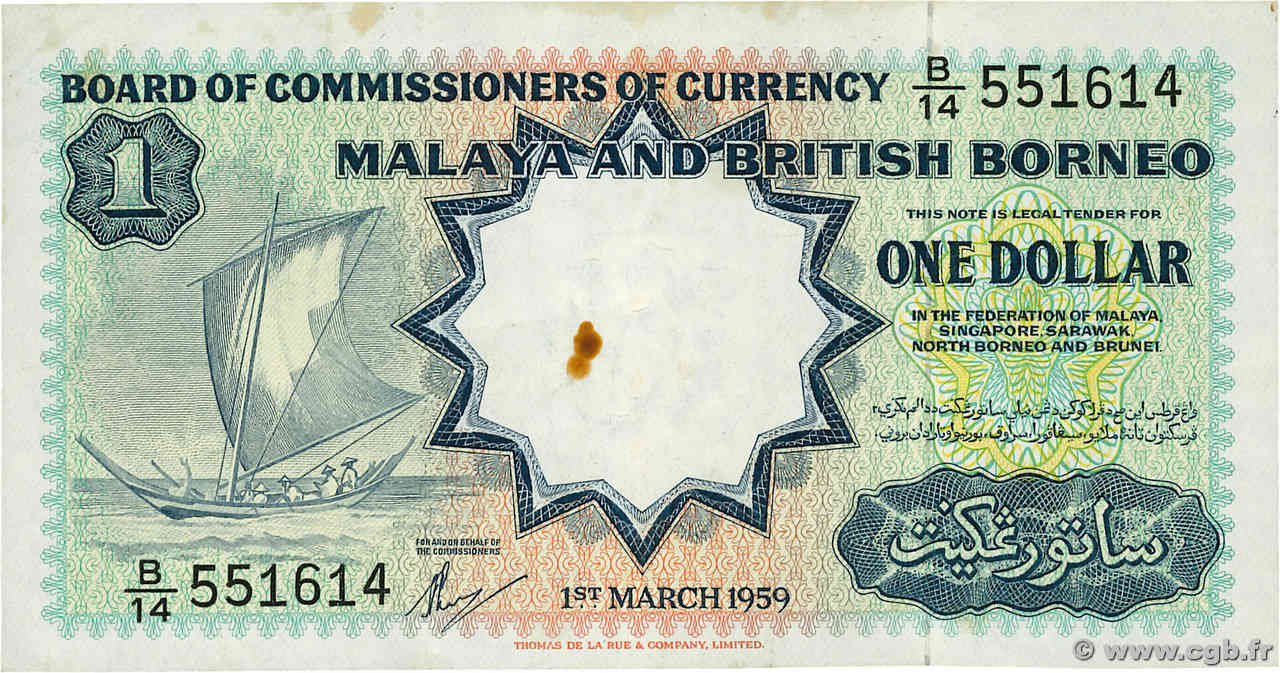 1 Dollar MALAYA e BRITISH BORNEO  1959 P.08A BB