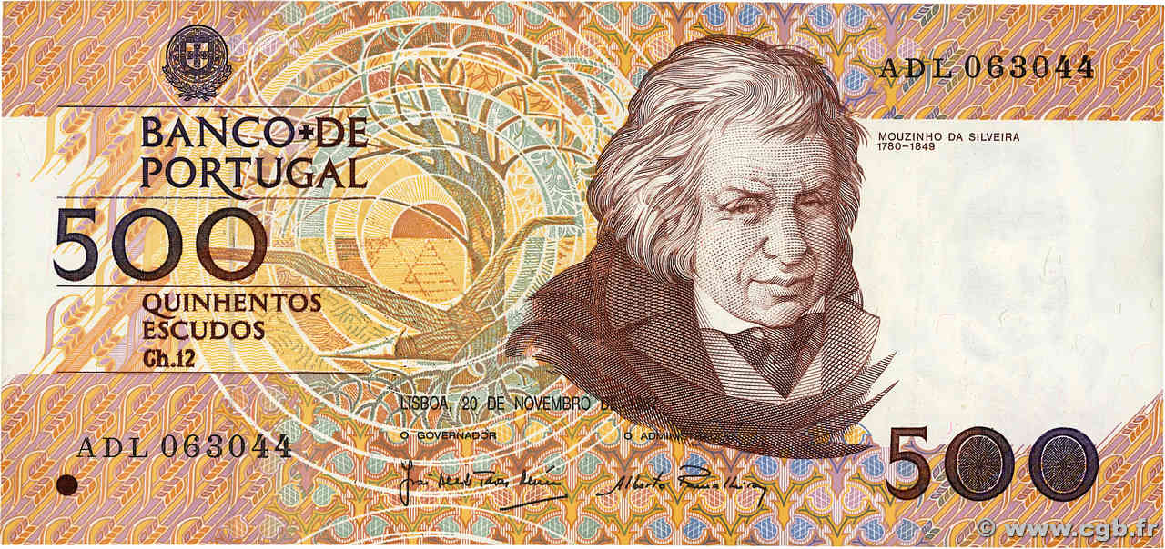 500 Escudos PORTUGAL  1987 P.180a TTB