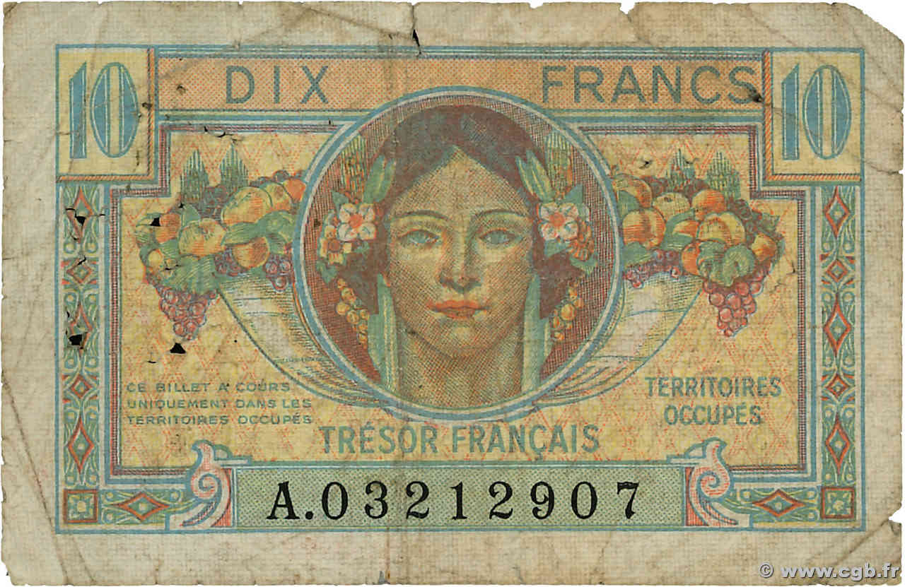 10 Francs TRÉSOR FRANÇAIS FRANCE  1947 VF.30.01 B