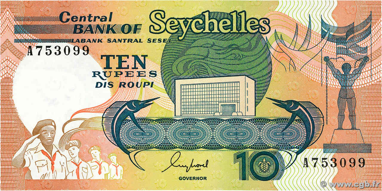 10 Rupees SEYCHELLES  1989 P.32 NEUF