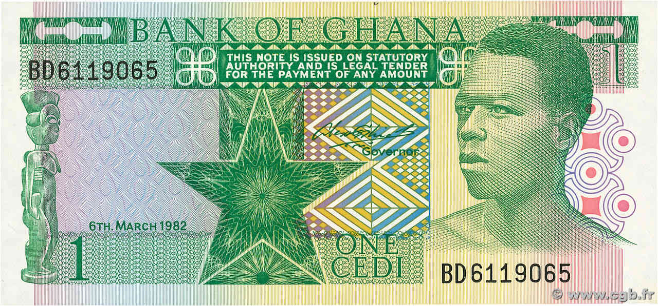1 Cedi GHANA  1982 P.17b UNC