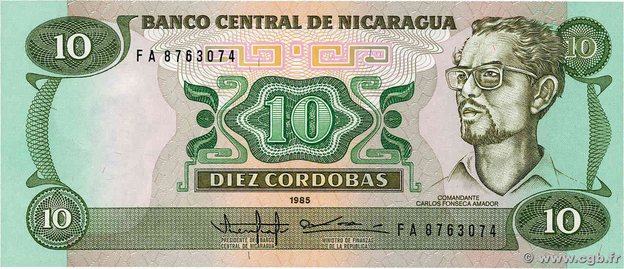 10 Cordobas NICARAGUA  1988 P.151 pr.NEUF