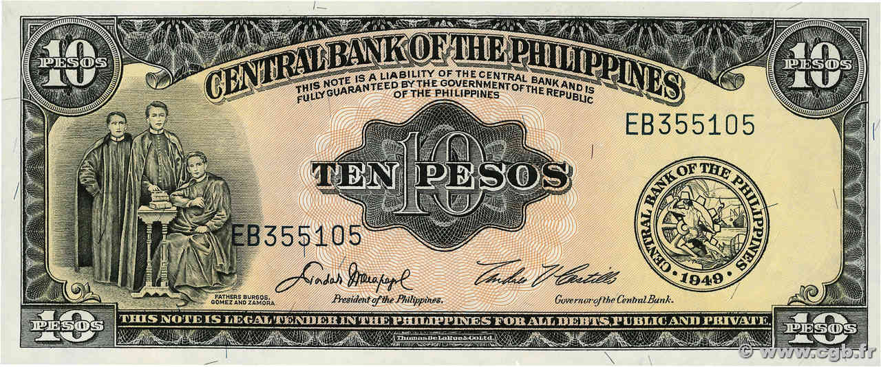 10 Pesos PHILIPPINES  1949 P.136e NEUF