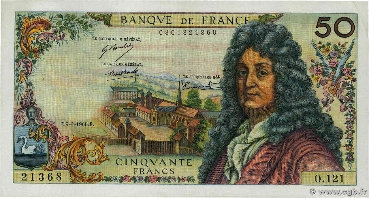 50 Francs RACINE FRANCE  1968 F.64.11 TTB+