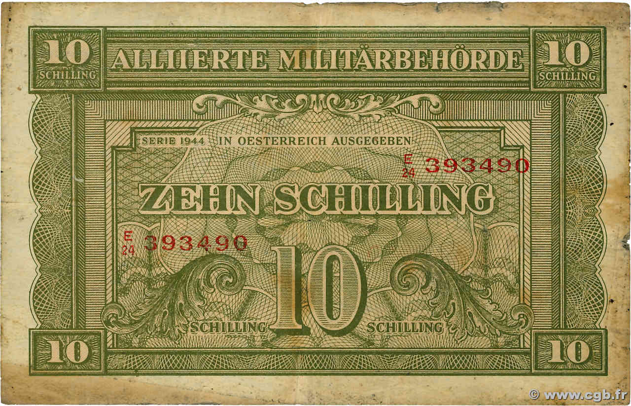 10 Schilling AUSTRIA  1944 P.106 BC