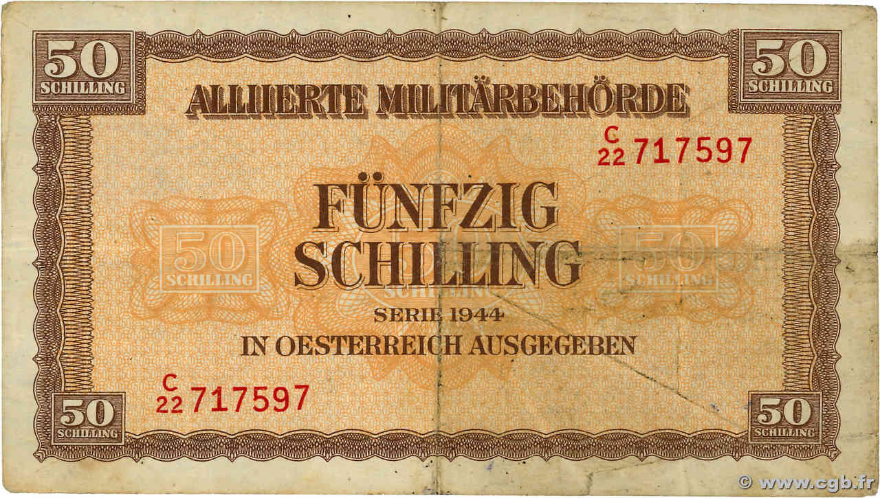 50 Schilling AUSTRIA  1944 P.109 F