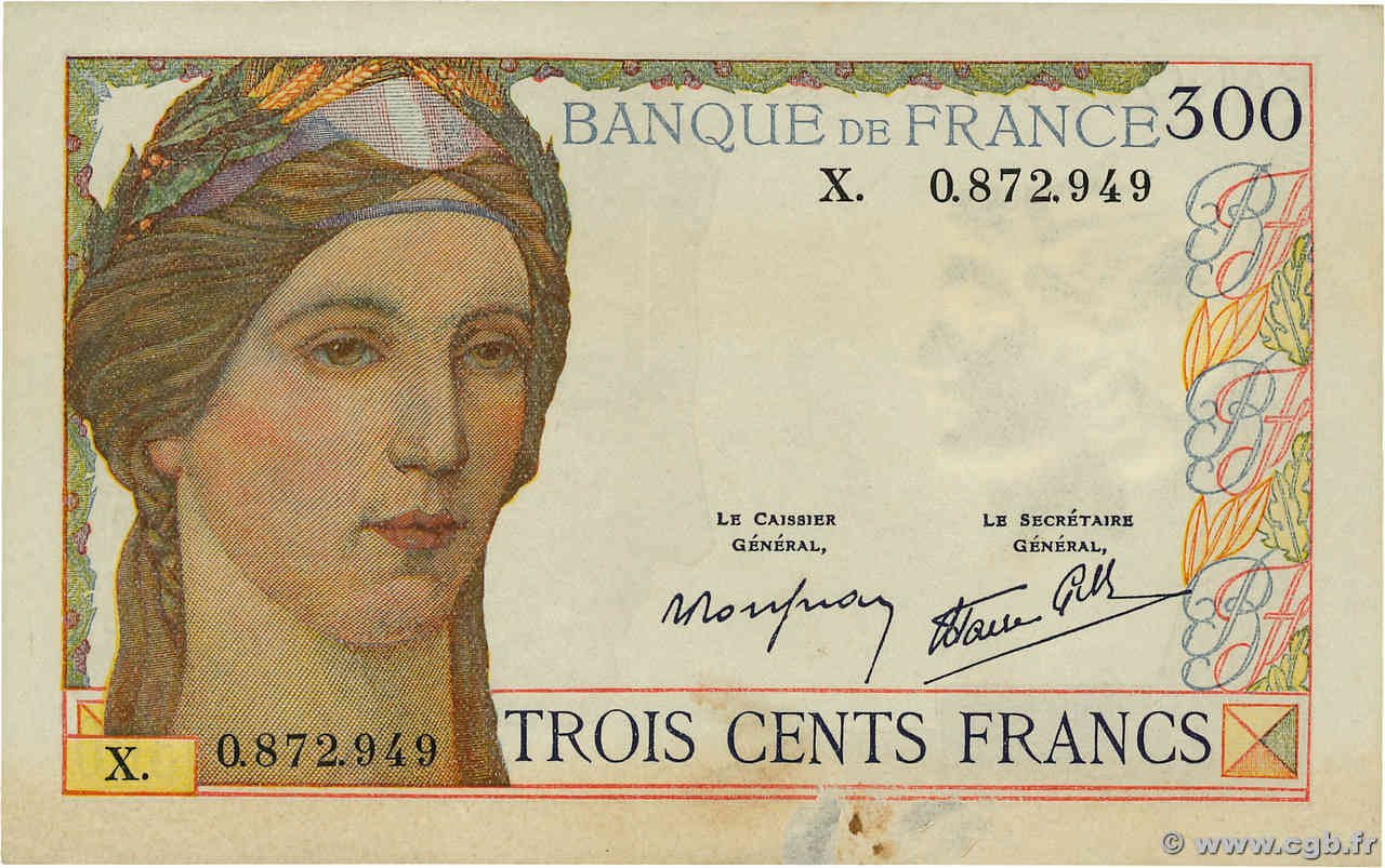 300 Francs FRANCIA  1939 F.29.03 SPL