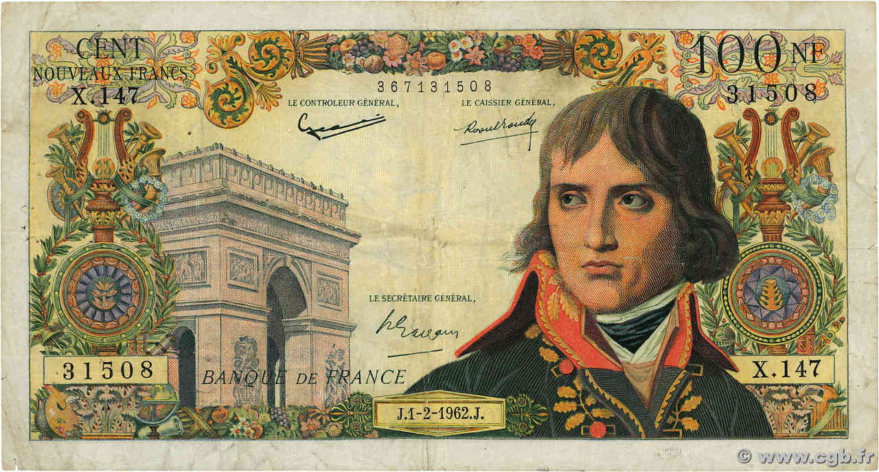 100 Nouveaux Francs BONAPARTE FRANCE  1962 F.59.13 TB