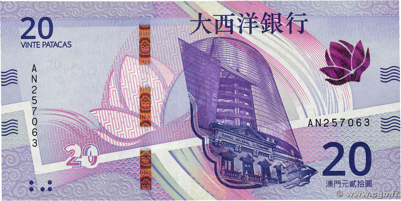 20 Patacas MACAU  2020 P.091 UNC