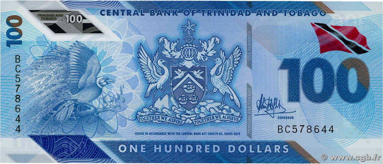 100 Dollars TRINIDAD and TOBAGO  2020 P.65 UNC
