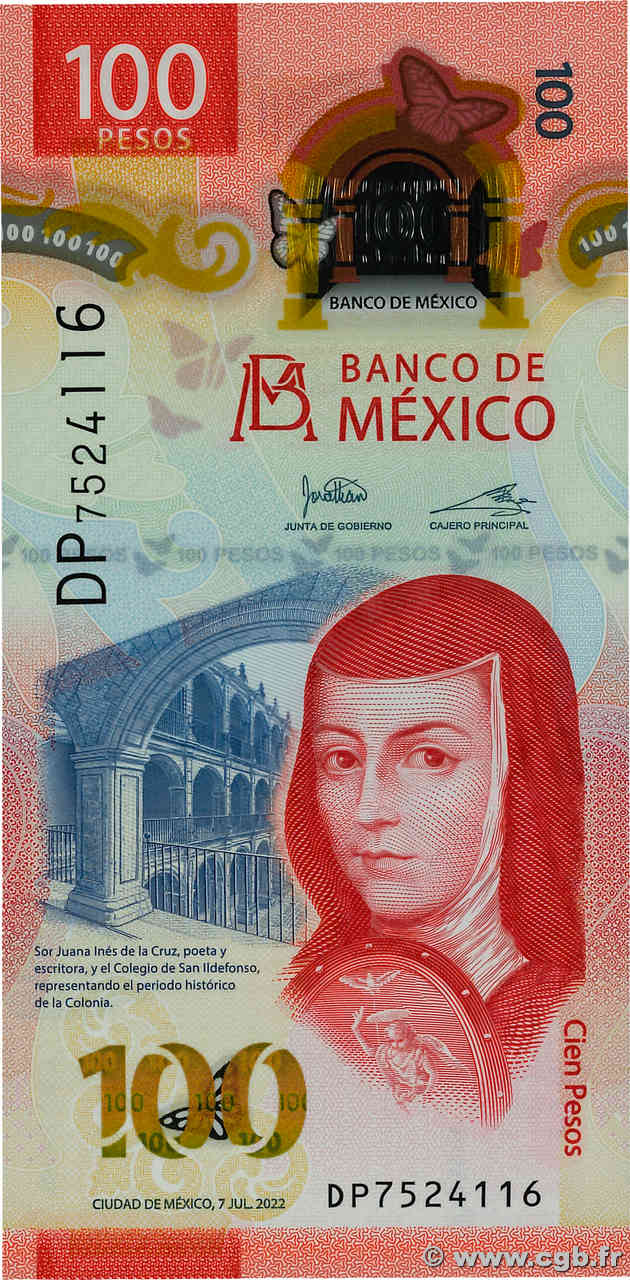 100 Pesos MEXICO  2022 P.134 FDC