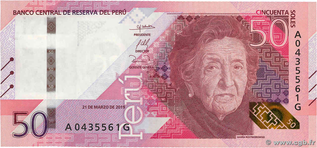 50 Soles PERú  2019 P.198 FDC