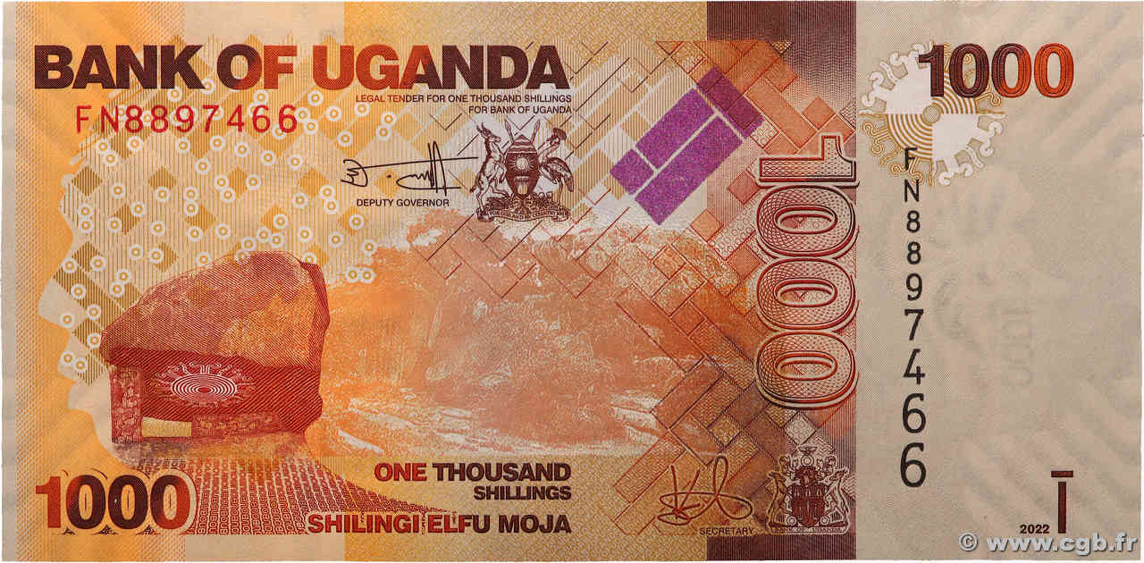 1000 Shillings UGANDA  2022 P.49g FDC