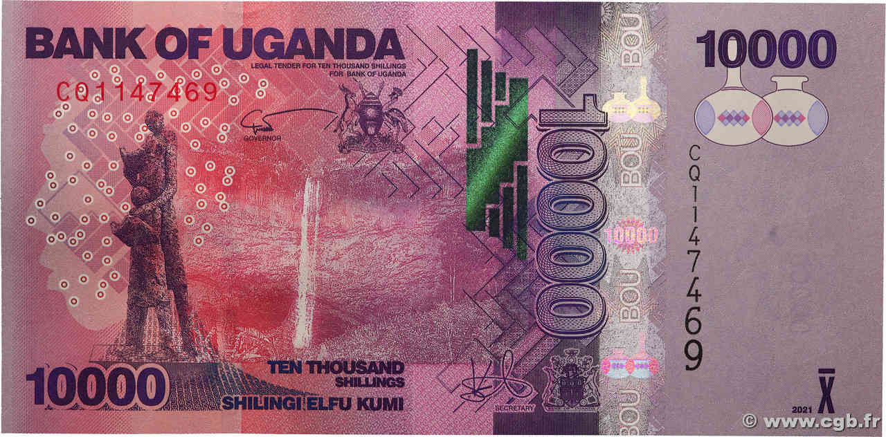 10000 Shillings UGANDA  2021 P.52g ST