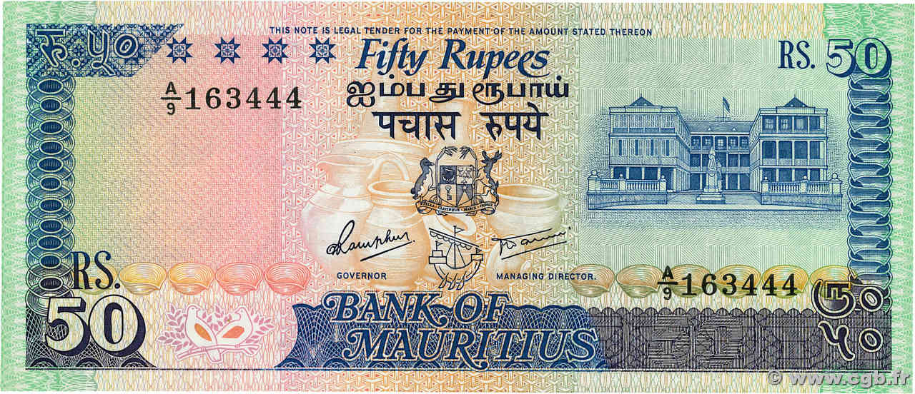 50 Rupees ÎLE MAURICE  1986 P.37a NEUF