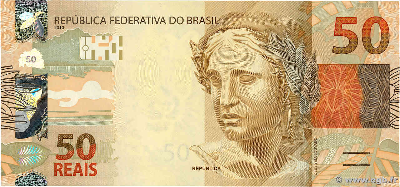 50 Reais BRAZIL  2010 P.256h UNC