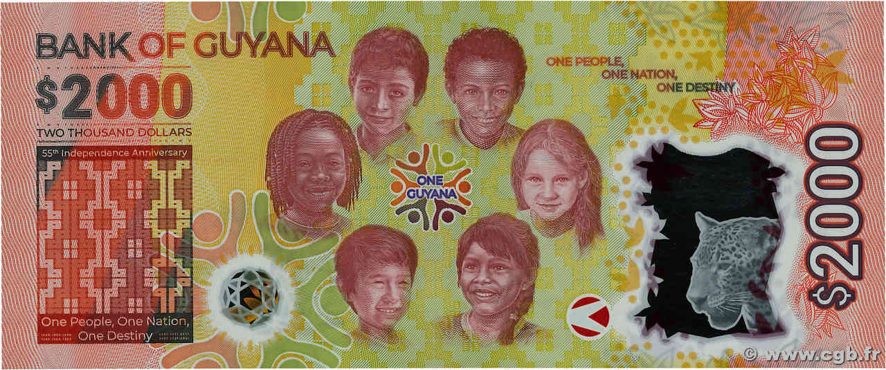 2000 Dollars Commémoratif GUYANA  2022 P.42 FDC