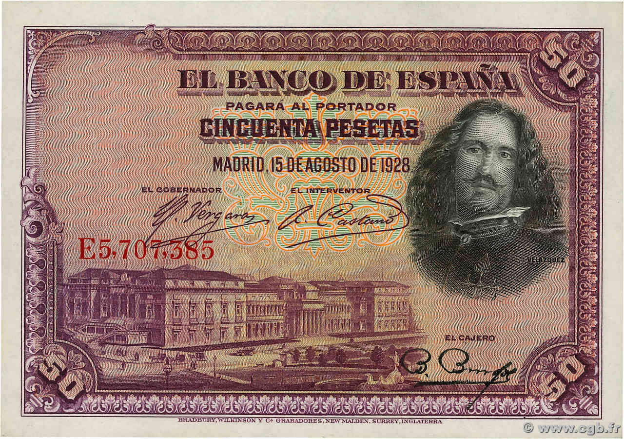 50 Pesetas ESPAGNE  1928 P.075b pr.SPL