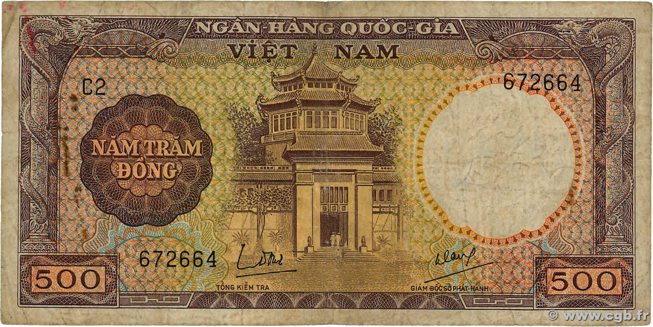 500 Dong SOUTH VIETNAM 1964 P.22a 518087 Banknotes