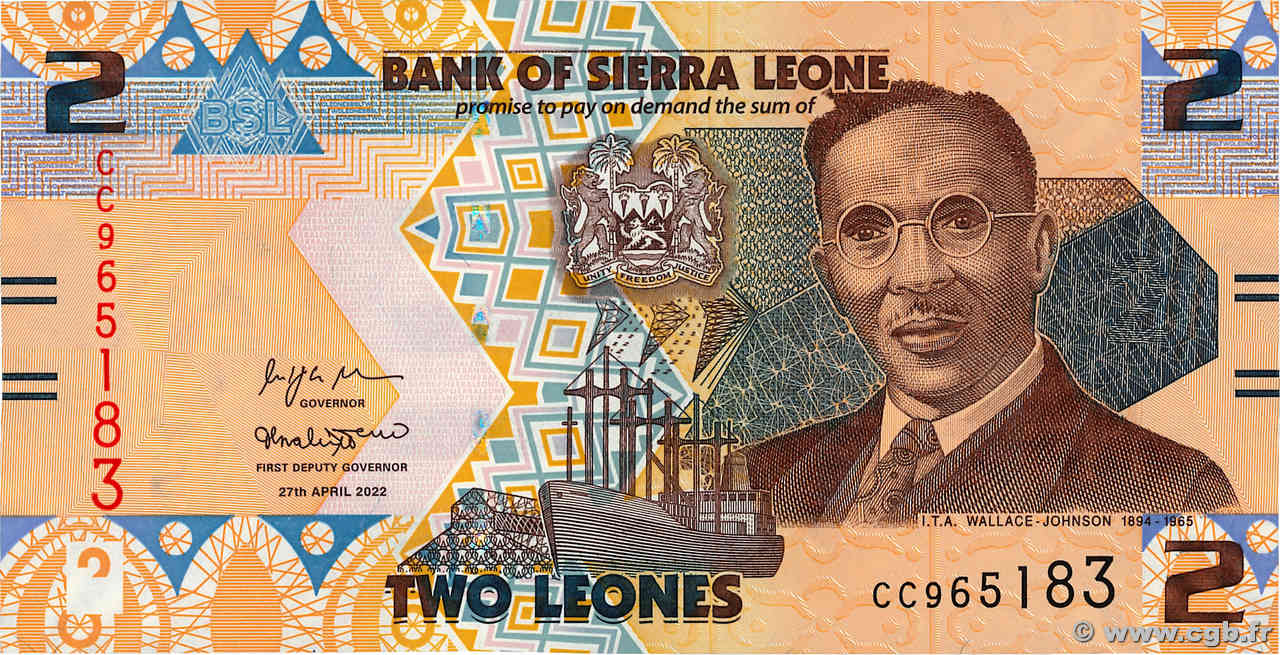 2 Leones SIERRA LEONE  2022 P.35 FDC