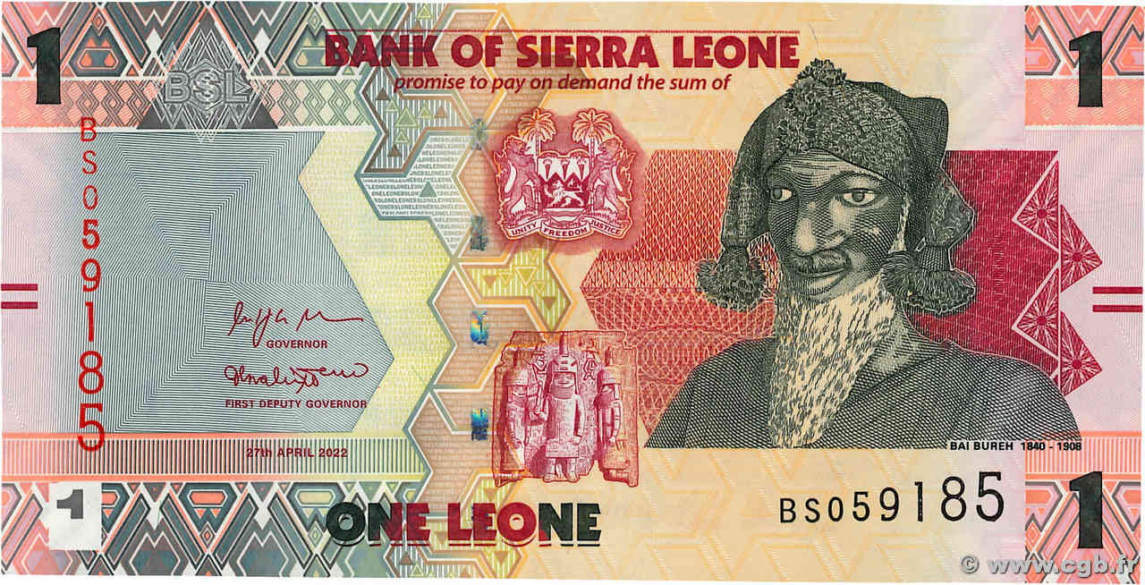 1 Leone SIERRA LEONE  2022 P.34 UNC