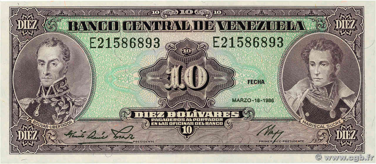 10 Bolivares VENEZUELA  1986 P.061a NEUF
