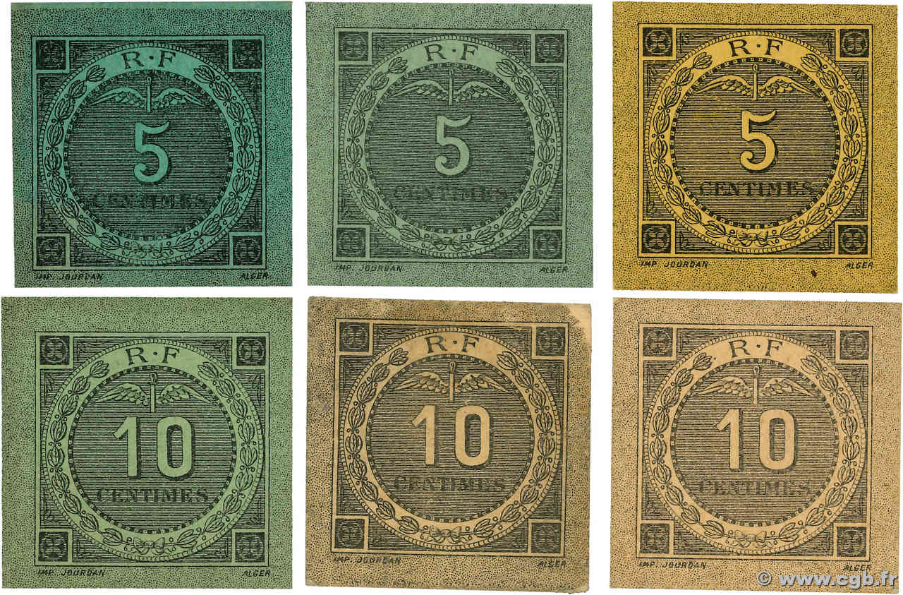 10 et 5 Centimes Lot ALGERIEN Bougie - Sétif 1916 JP.139.09 et JP.139.10 VZ to fST