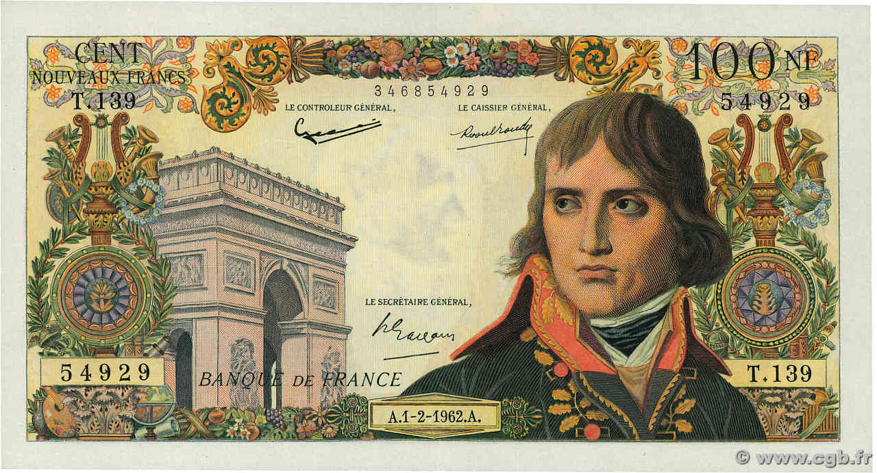 100 Nouveaux Francs BONAPARTE FRANCE  1962 F.59.13 SUP+