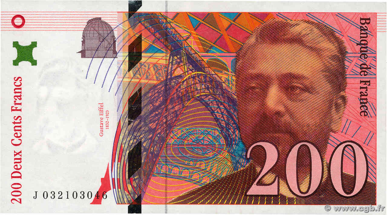 200 Francs EIFFEL FRANKREICH  1996 F.75.02 fVZ