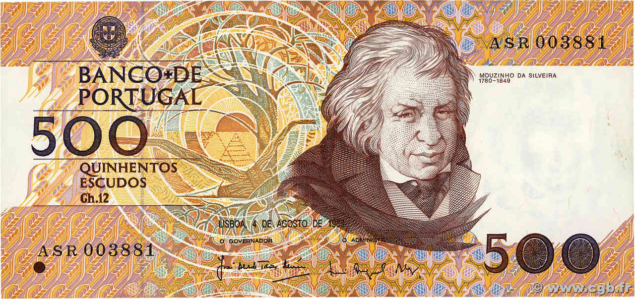 500 Escudos PORTUGAL  1988 P.180b VZ