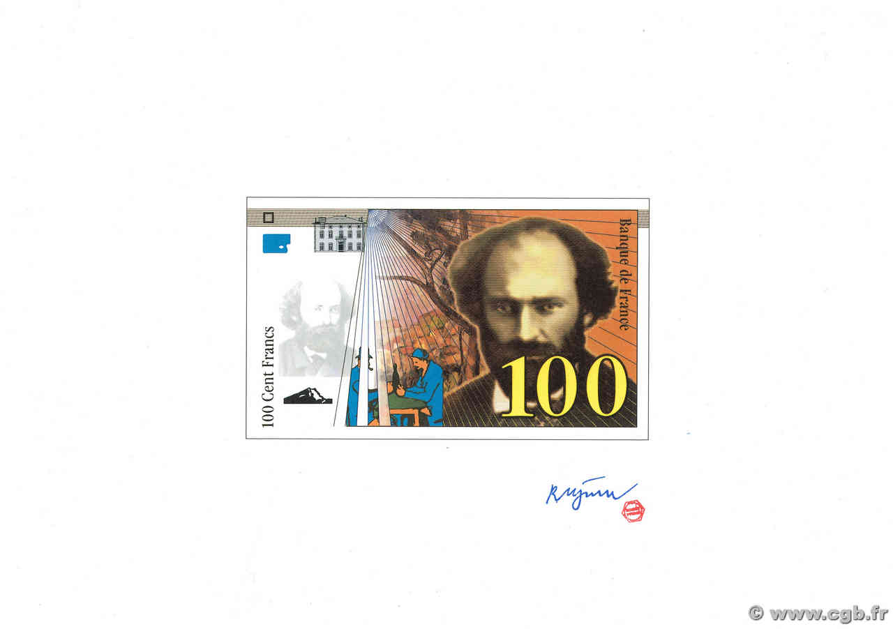 100 Francs CÉZANNE Essai FRANCIA  1997 NE.1997.2 FDC