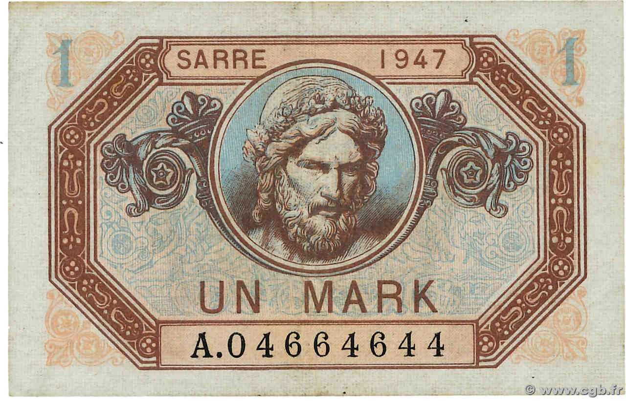 1 Mark SARRE FRANCIA  1947 VF.44.01 q.SPL