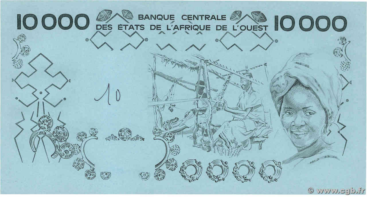 10000 Francs Épreuve ESTADOS DEL OESTE AFRICANO  1977 P.109Ap SC+